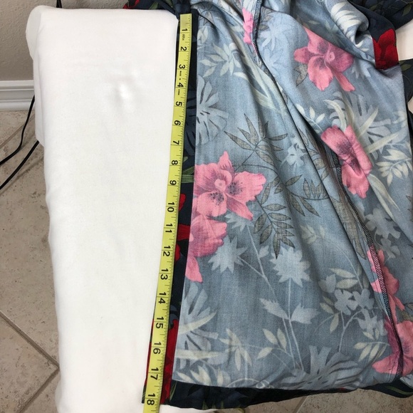 Caribbean Joe Rayon Collar Sleeveless 1/4 Buttoned Hawaiian Floral Maxi Dress M - Picture 14 of 16